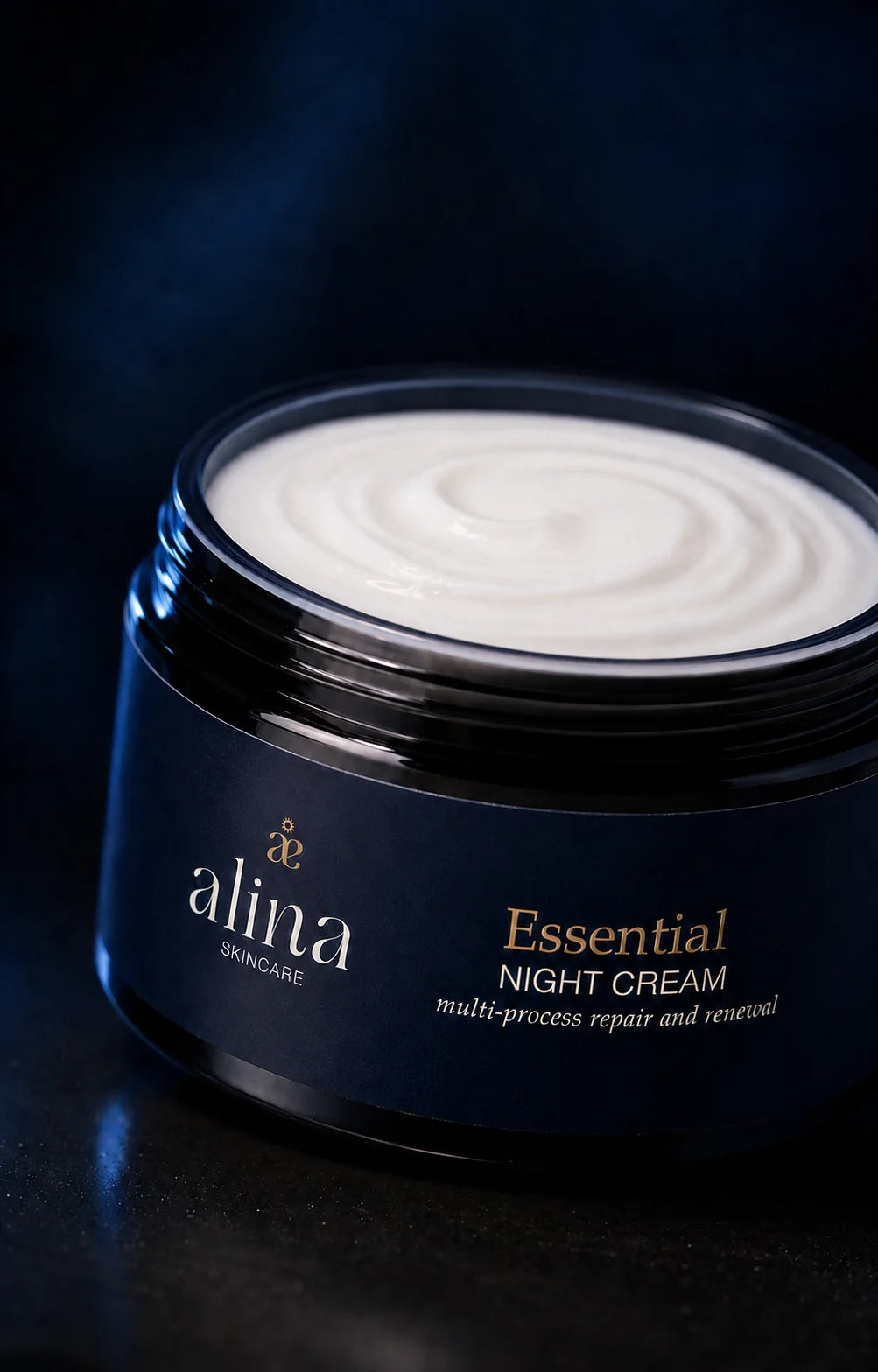 Essential Night Cream jar opened